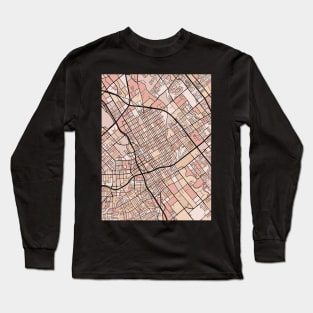 San Jose Map Pattern in Soft Pink Pastels Long Sleeve T-Shirt